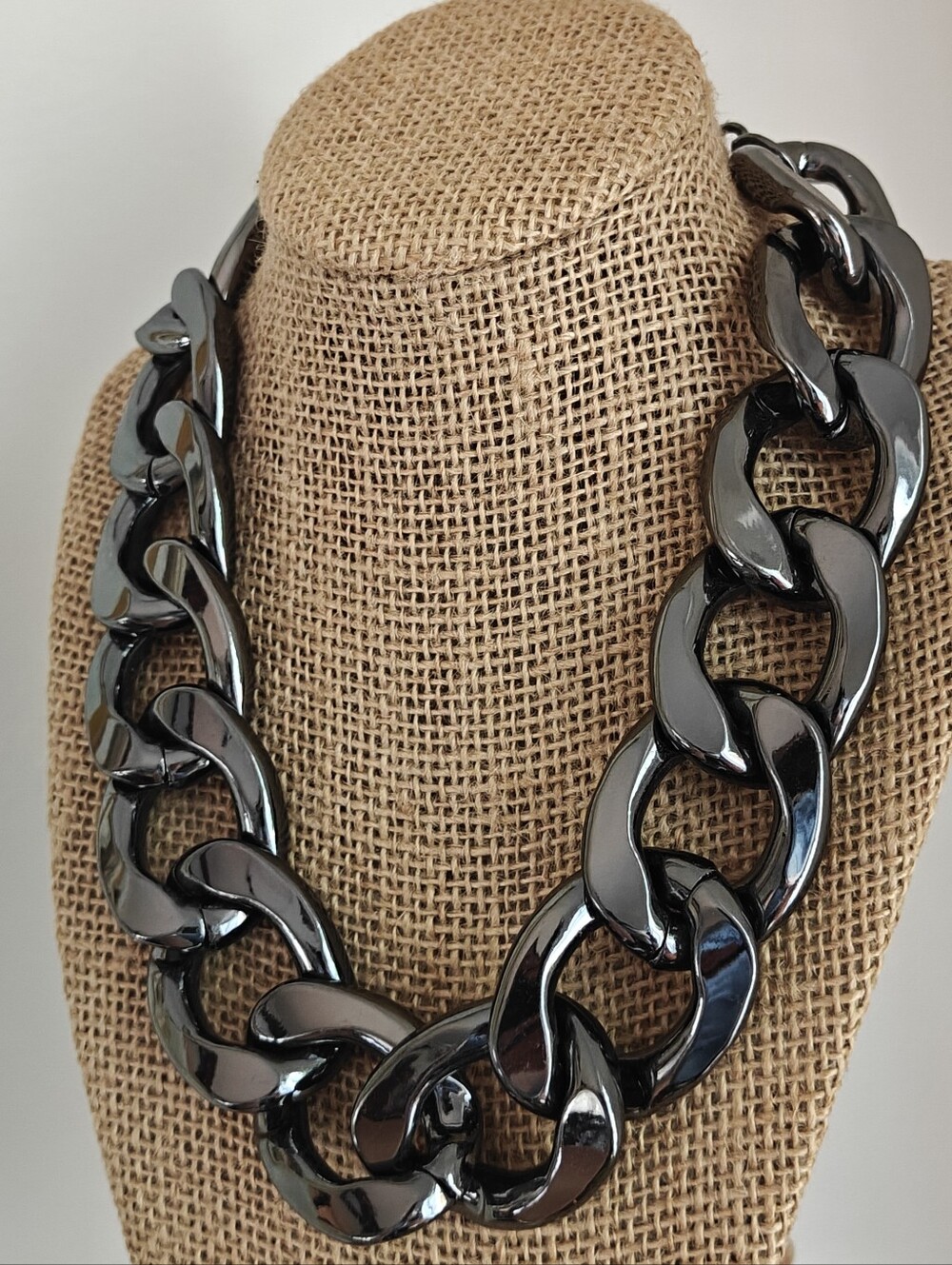 Graziano Chunky Link Gunmetal Chain Necklace